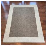 Rectangular Tan and Beige Rug
