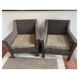 Woven Armchairs with Cushions