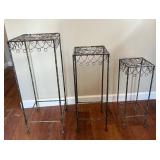 3 Wrought Iron Plant Stands