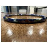 Vtg Cloisonne Blue Enamel Bangle