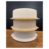 3 Vtg Tupperware Pie Carriers