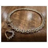 Vtg Gold-Tone 925 Bracelet w/ Charmï¿½8ï¿½