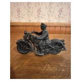 Vtg Cast Iron Hubley Motorcycleï¿½6.5ï¿½4