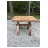 Vtg Wooden Rustic Side Tableï¿½23x16x17