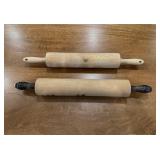 Two Vtg Wooden Rolling Pinsï¿½18ï¿½