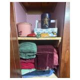 Vtg Towels, Mug, Pink Container and More