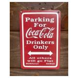 Vtg Coca-Cola Parking Metal Signï¿½6ï¿½9