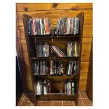 Vtg Wooden Shelf w/DVD Collectionï¿½24x11x48