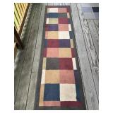 Vtg Multicolor Patchwork Floor Runnerï¿½24ï¿½92