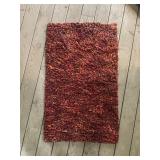 Vtg Red Shag Area Rugï¿½28ï¿½44