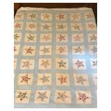 Vtg Blue Star Quiltï¿½64ï¿½74