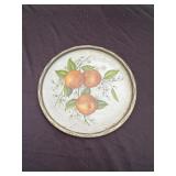 Vtg Round Metal Tray with Orangesï¿½11ï¿½