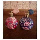 Vtg Floral Perfume Bottles