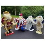 4 Vtg Santa Figurinesï¿½Tallest 20ï¿½