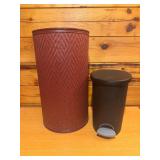 Vtg Wicker Hamper & Waste Basketï¿½12ï¿½22 & 9ï¿½13