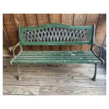 Vtg Green Cast Iron Garden Benchï¿½50x19x30