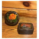 Vtg Hand-Painted Boxesï¿½5ï¿½3.5ï¿½2 & 5ï¿½2