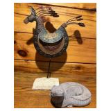 Vtg Metal Horse & Alligatorï¿½13ï¿½18