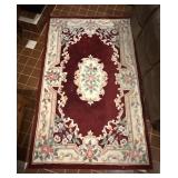 Red and Cream Floral Area Rugï¿½60ï¿½95