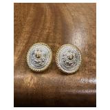 Vtg Western Circle Y Earrings