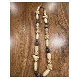 Vtg Bone and Metal Bead Necklaceï¿½21ï¿½