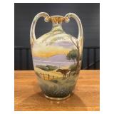 Hand-Painted Nippon Vaseï¿½10ï¿½ tall