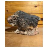 Vtg Carved Stone Bison Figurineï¿½12x4x9