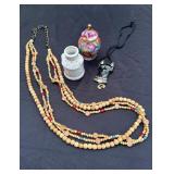Vtg Wood Necklace and Decorative Items
