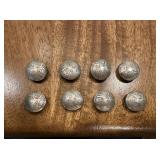 8 Vtg Sterling Navajo Button Covers