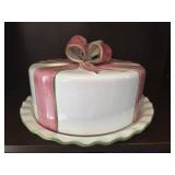 Pink and White Cake Cover/Dish