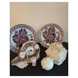 Clock, Plates, and Jewelry Box Set