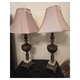 Brass and Marble Antique Lamps