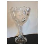 Polish Crystal Etched Lead-Stemmed Bowl