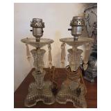 2 Glass Chandelier Lamps