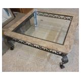 Glass and Marble Coffee Table