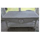 White Wicker Coffee Table, 38 Inches