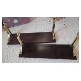 Wood and Brass Wall Shelves