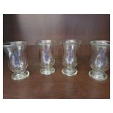 4 Small Glasses with Numbers
