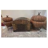 Wicker and Bamboo Decorative Containers