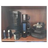 Black Glass Dish Set with Accessories