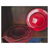 Red Plastic Deco Plates and Mats