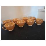 Fire King Peach Lustre Teacups Set