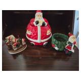 Santa Cookie Jar and Christmas Decor
