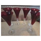 Six Noel Crystal Glasses