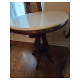 Antique Oval Marble Top Table
