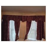 Burgundy and Gold Curtain Set
