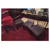 4 Black Metal Chairs with Cushion