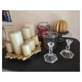 Misc. Candles, Holders, and Tray