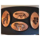 Vintage Copper 3D Jungle Animal Pictures