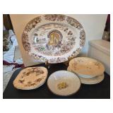 Turkey Serving Plate With Misc China